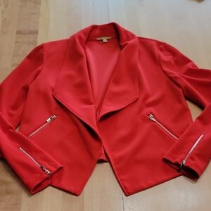Gianni Bini M Coral Orange Moto Blazer Jacket